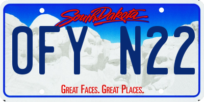 SD license plate 0FYN22