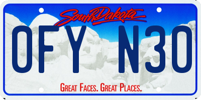 SD license plate 0FYN30