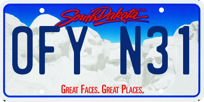 SD license plate 0FYN31