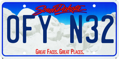 SD license plate 0FYN32