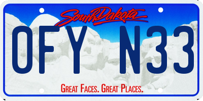 SD license plate 0FYN33