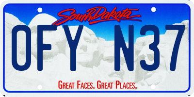 SD license plate 0FYN37