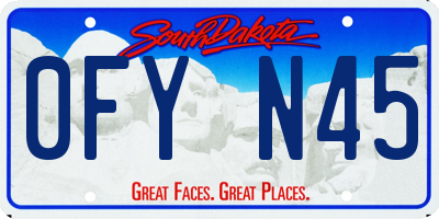 SD license plate 0FYN45