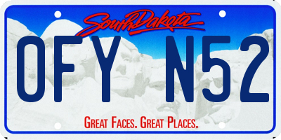 SD license plate 0FYN52