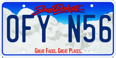 SD license plate 0FYN56