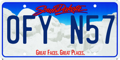 SD license plate 0FYN57