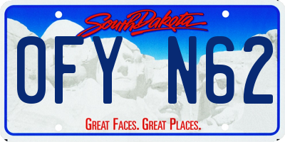 SD license plate 0FYN62
