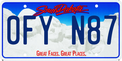SD license plate 0FYN87