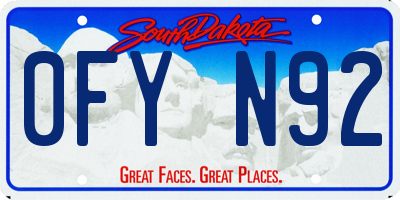SD license plate 0FYN92