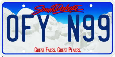 SD license plate 0FYN99