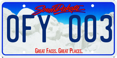 SD license plate 0FYO03