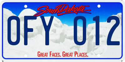 SD license plate 0FYO12