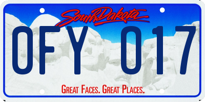 SD license plate 0FYO17