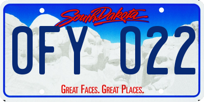 SD license plate 0FYO22