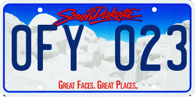 SD license plate 0FYO23