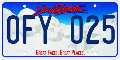 SD license plate 0FYO25