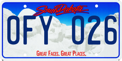 SD license plate 0FYO26