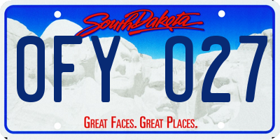 SD license plate 0FYO27