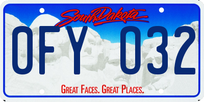 SD license plate 0FYO32