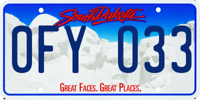SD license plate 0FYO33