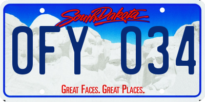 SD license plate 0FYO34