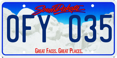 SD license plate 0FYO35