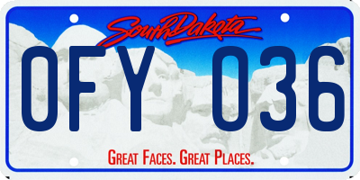 SD license plate 0FYO36