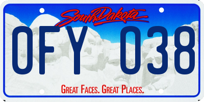 SD license plate 0FYO38