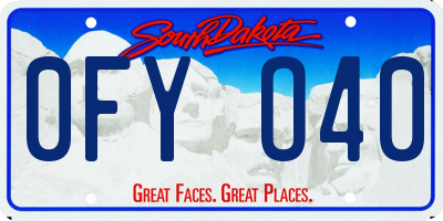 SD license plate 0FYO40
