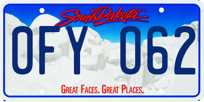 SD license plate 0FYO62