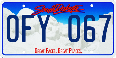 SD license plate 0FYO67