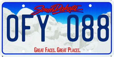 SD license plate 0FYO88