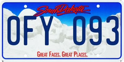 SD license plate 0FYO93