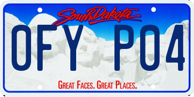SD license plate 0FYP04