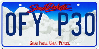 SD license plate 0FYP30