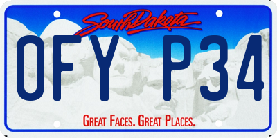 SD license plate 0FYP34