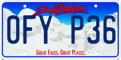 SD license plate 0FYP36
