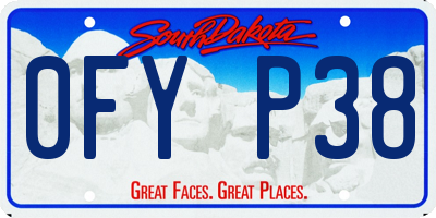 SD license plate 0FYP38