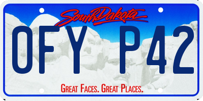 SD license plate 0FYP42