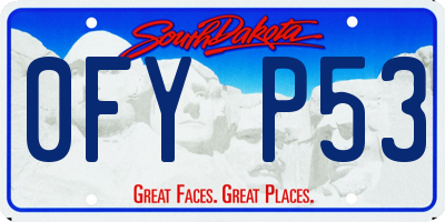 SD license plate 0FYP53