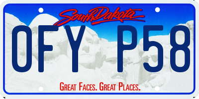 SD license plate 0FYP58