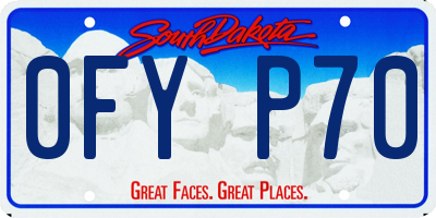 SD license plate 0FYP70