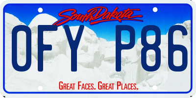 SD license plate 0FYP86