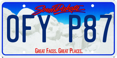 SD license plate 0FYP87