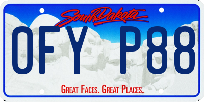 SD license plate 0FYP88