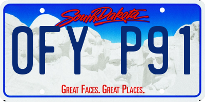 SD license plate 0FYP91