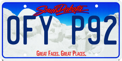 SD license plate 0FYP92