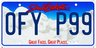 SD license plate 0FYP99