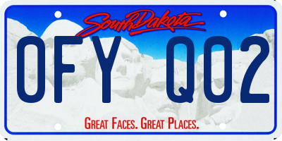 SD license plate 0FYQ02