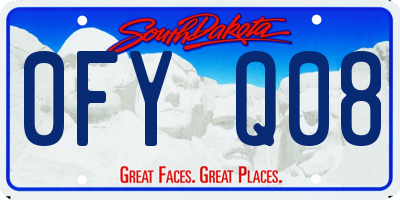 SD license plate 0FYQ08